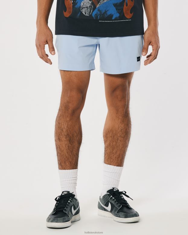 Bottoms Hollister Men Hybrid Shorts 5\\ 488201102 Light Blue